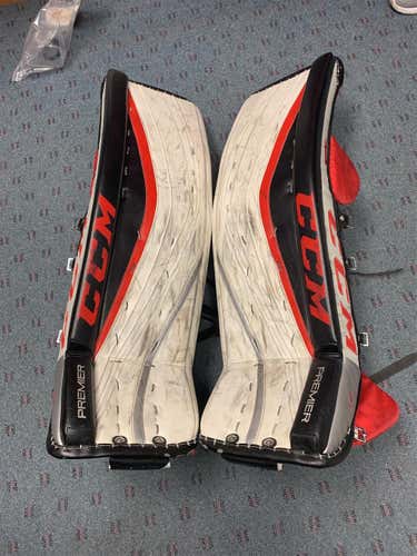 Red Used 37" CCM Premier Pro Pro Stock Goalie Leg Pads