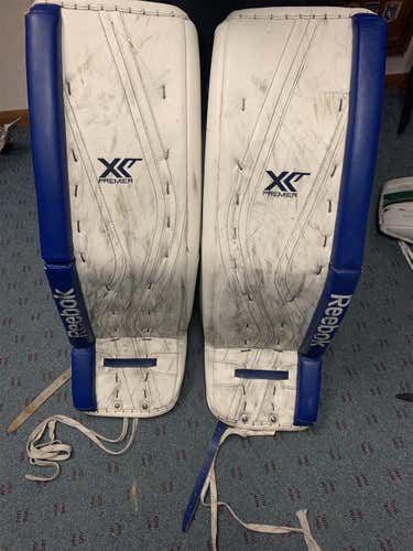 Blue Used 36" Reebok Premier XLT Pro Stock Goalie Leg Pads