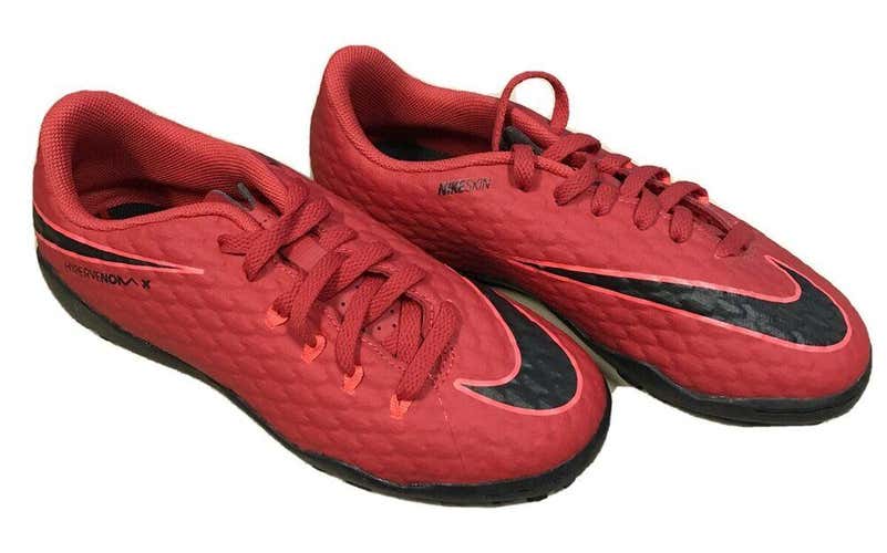 NEW Nike JR Hypervenomx Phelon III TF Shoes Color University Red Black Size 1Y