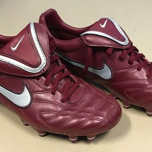 NEW Nike Tiempo Mystic III FG Soccer Shoes Color Red Platinum Burgundy Size 5