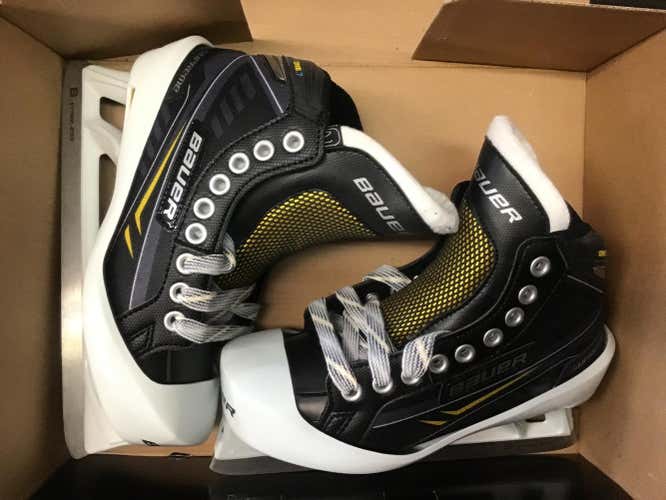 Bauer Supreme One.7 JR Goalie Skates - Black/Gold - Junior Size 2 - BRAND NEW in BOX!!