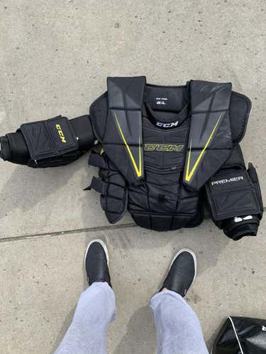 Used Senior Large CCM Premier Pro Chest and Arm Protector Goalie Chest Protector