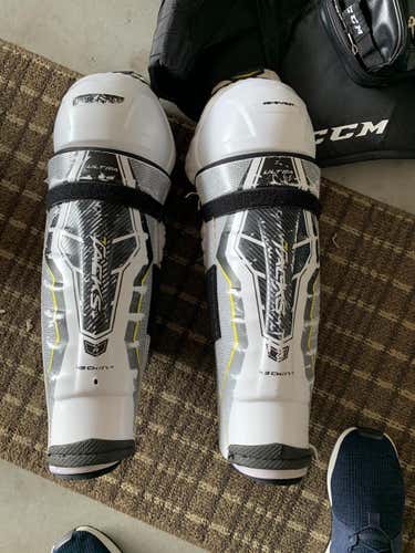 Used Senior CCM 19K Pro Shin Pads Pro Stock