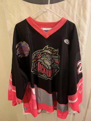 Black Odessa Jackalopes Cancer Awareness Adult XXL  Pro Stock Jersey
