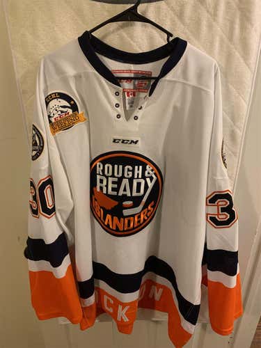 White Stockton Thunder Ports Adult 58 CCM Pro Stock Jersey