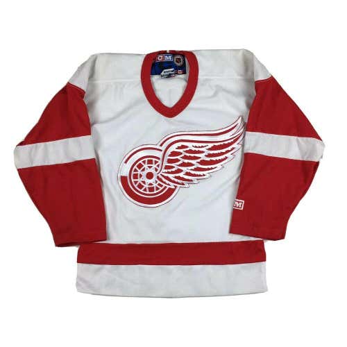 VTG Detroit Red Wings Hockey Jersey NHL Stitched by CCM Away Sz Youth Small/Medi