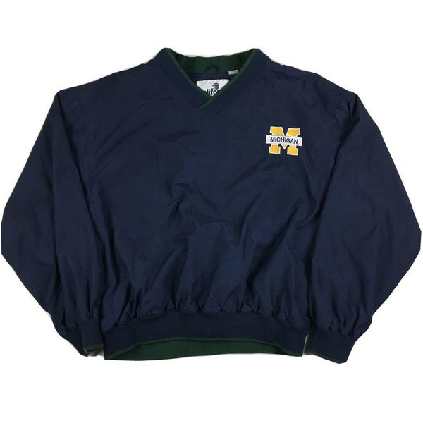 VTG 90s University of Michigan Wolverines Nylon V-Neck Pullover