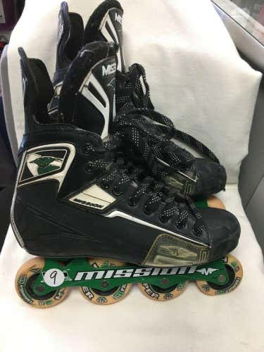 Adult Size 9E Mission Hockey Style Rollerblades Inline Skates