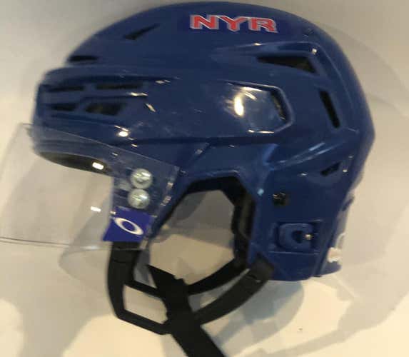 BAUER REAKT 150 PRO STOCK HOCKEY HELMET ROYAL BLUE LARGE NY RANGERS NHL (6138)
