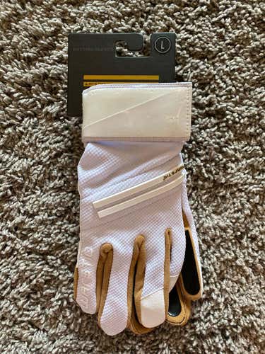 White New Large  Batting Gloves