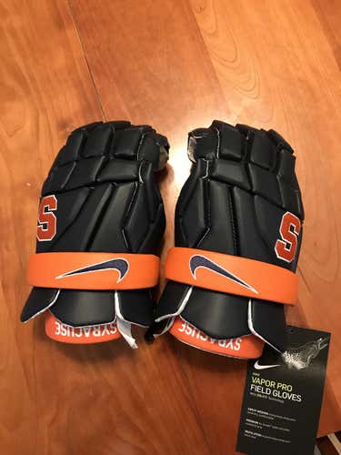 Cuse Blue New Nike Vapor Lacrosse Gloves 14"