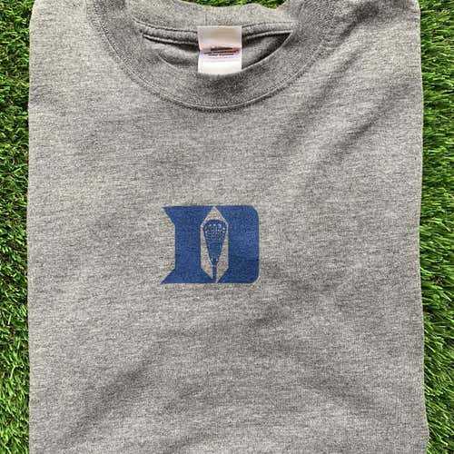 NCAA Duke Blue Devils Lacrosse Shirt Youth Medium Lax Stick Shaft Logo Shirt