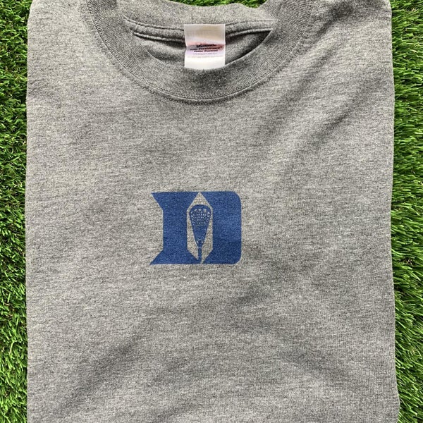 NCAA Duke Blue Devils Lacrosse Shirt Youth Medium Lax Stick Shaft Logo Shirt