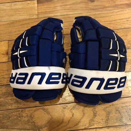 Blue Used Bauer 4 Roll 14" Pro Stock Gloves
