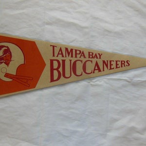 Vintage Tampa Bay Buccaneers 2 Bar Helmet Pennant NFL Orange