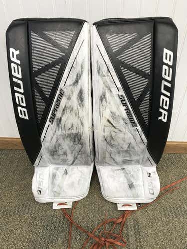 Black Junior Used 26" Bauer Supreme S150 Goalie Leg Pads
