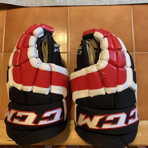 Red New CCM 15" Pro Stock Gloves