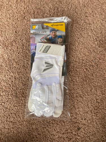 White New Large Easton Walk Off Batting Gloves