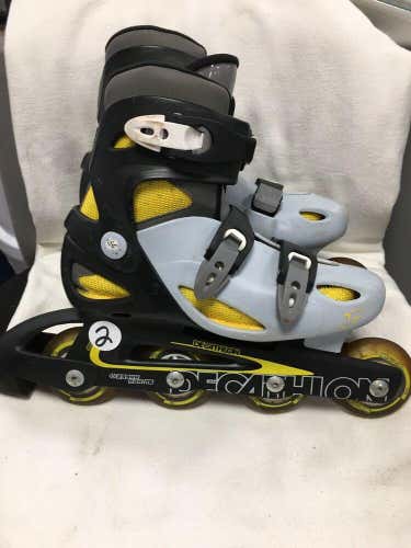 Junior Size 2 Decathlon Rollerblades Inline Skates