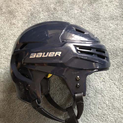 Blue Used Medium Bauer Re-Akt Pro Stock Helmet