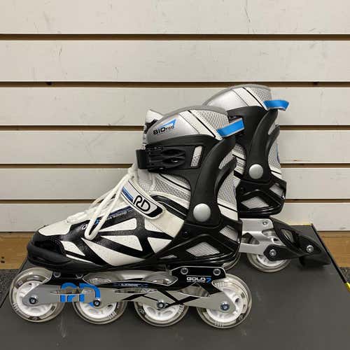 New White/Blue/Black Senior (Regular) Size 10 Roller Derby Q-80X Inline Skates