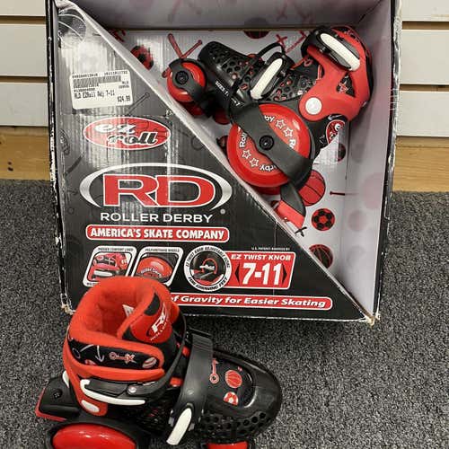 Red/Black Adjustable sizes 7-11 New Roller Derby EZ Roll (Regular) Inline Skates