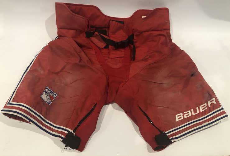 Bauer Custom Pro Stock Hockey Pant Shell Cover Large NY Rangers NHL Used (6165)