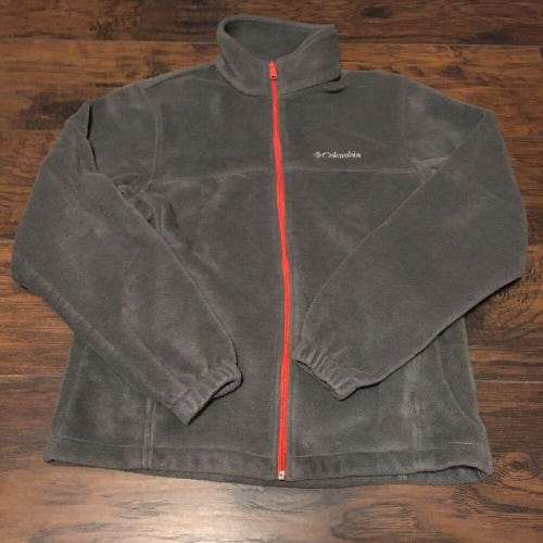 Columbia Sportswer Outdoors fleece zip-up jacket  Gray/Orange Size Medium