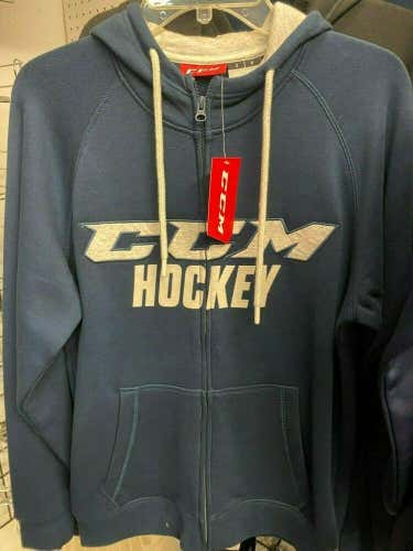CCM Hockey Full Zip Hoodie - Navy *NEW* Senior Small