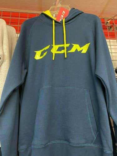 CCM Hockey Ice Cold Hoodie Navy Blue/Lime Green *NEW* Multiple Sizes