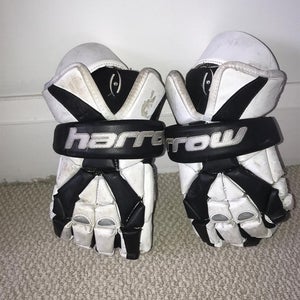 White Used Player Harrow 13" Lacrosse Gloves