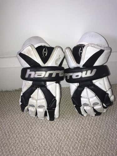 White Used Player Harrow 13" Lacrosse Gloves