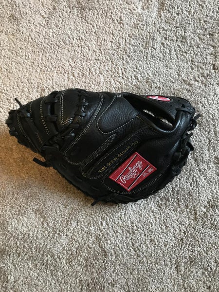Black Used Rawlings Catcher's Right Handed Gold Glove Gamer Series Baseball Glove