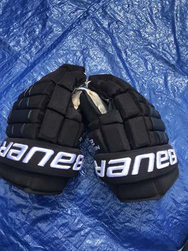 Black Used Bauer Nexus 2N 14" Pro Stock Gloves Nieto Colorado Avalanche
