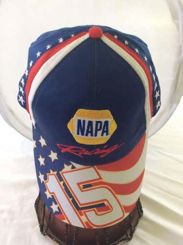 Napa Racing Baseball Hat No 15 Michael Wahltrip American Flag Cap New Box 2