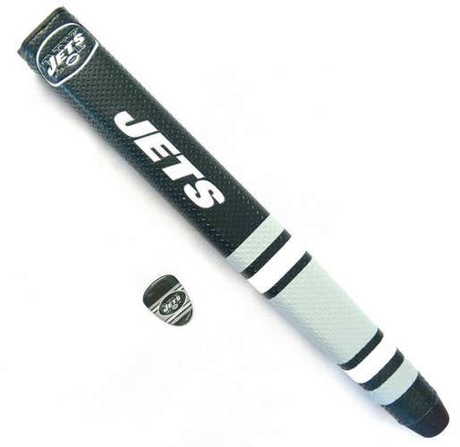 NEW Team Golf New York Jets Green/White Jumbo Putter Grip w/Ball Marker