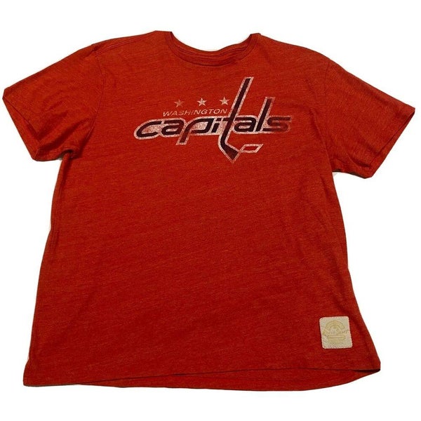 Vintage 80's Washington Capitals Hockey Team Red T Shirt 