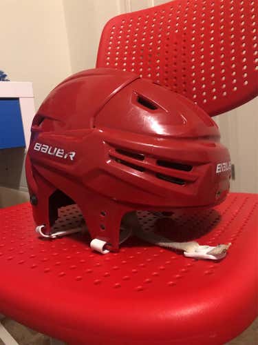 Red Used Medium Bauer Helmet