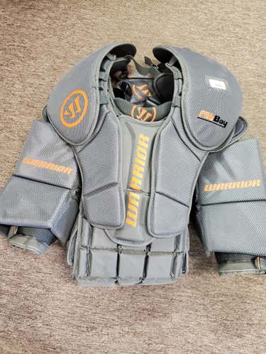 Warrior FatBoy Box Lacrosse Goalie Chest Protector - Grey/Orange - Senior XL - Used - Very Good