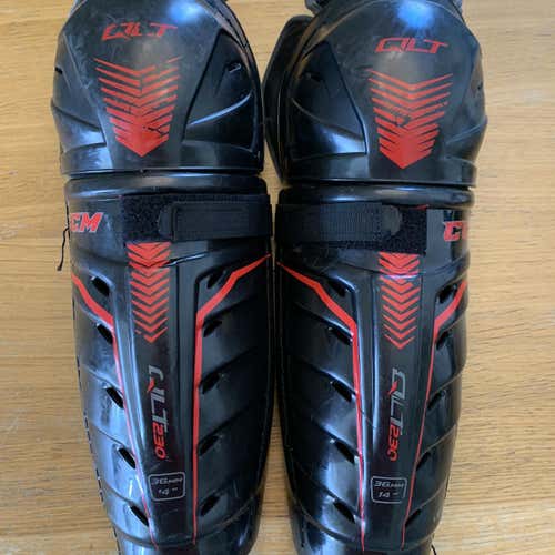 Used 14” CCM QLT230 Shin Pads
