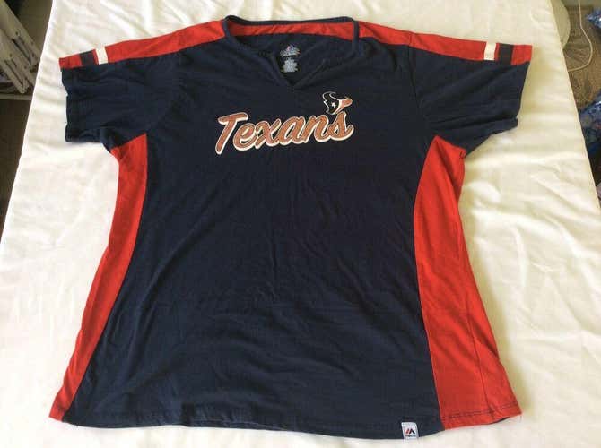 Majestic Houston Texans Nfl Football Shirt Ladies Size 2x Box M
