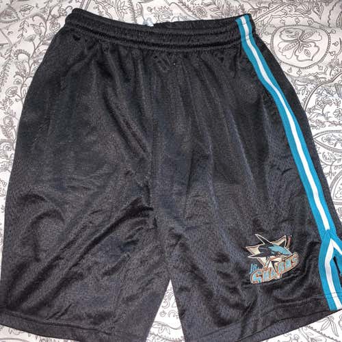 San Jose Jr Sharks Black Adult Small Shorts