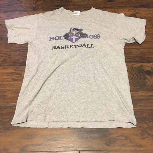 Holy Cross Crusaders Vintage NCAA Basketball Adidas Team T-Shirt Sz Small