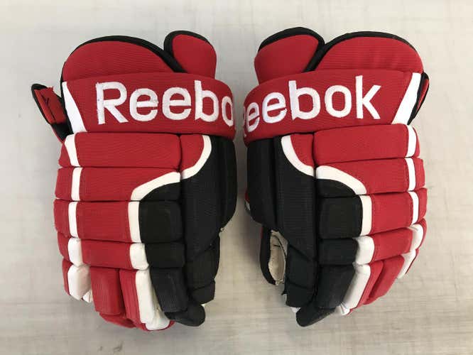 Reebok 852 4 Roll 14" Pro Stock Hockey Gloves Carolina Hurricanes 2660