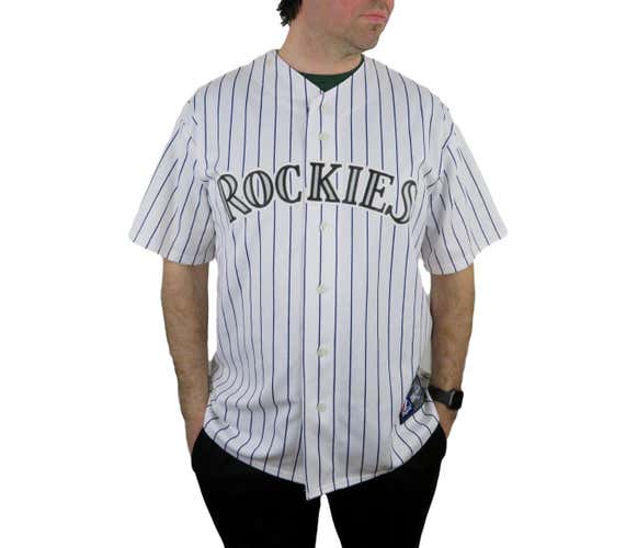 Vintage Majestic Men's Troy Tulowitzki Colorado Rockies MLB Jersey XL Pinstripes Authentic Stitched