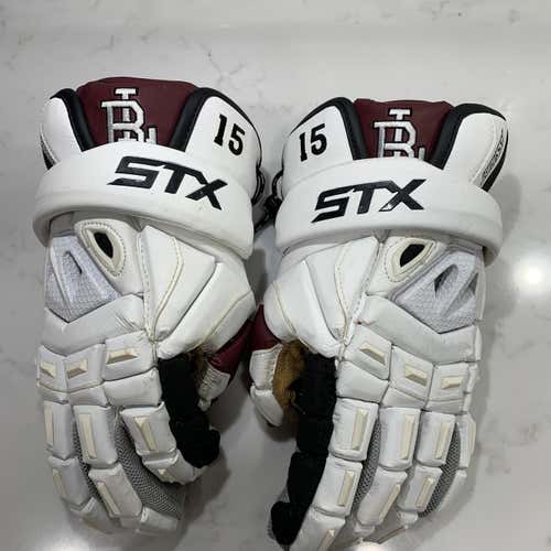 Boy’s Latin Lacrosse STX Assault White Lacrosse Gloves
