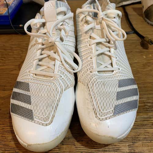 White Men's Metal Cleats High Top