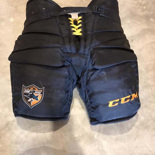 Black Senior Large CCM Pro Stock Hockey Goalie Pants