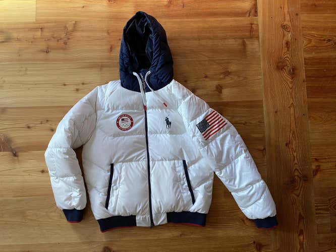 White Team USA Olympic Women's Large Polo Jacket, used