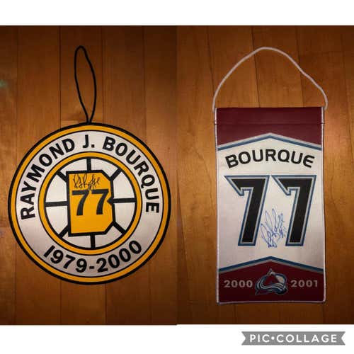 Ray Bourque Signed Banners (Set Of Two)